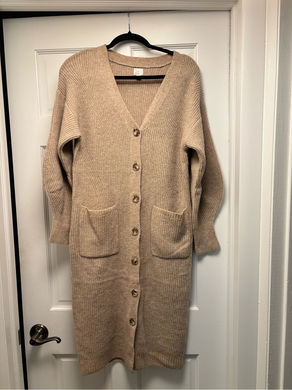 Long Beige Button-Front Women's Cardigan Sweater Target A New Day